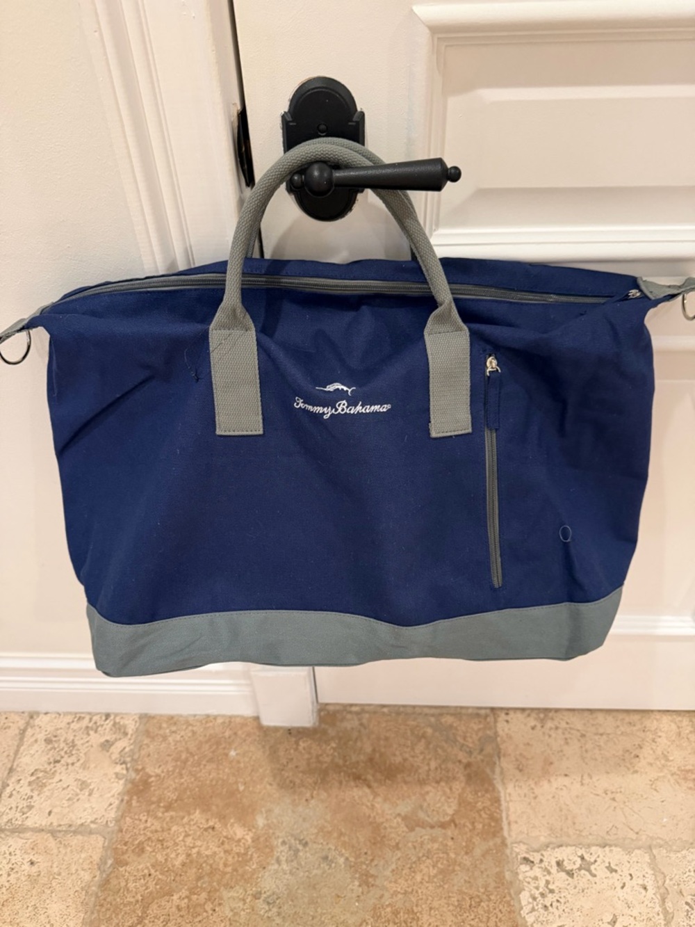 Tommy Bahama Navy and Gray Travel Duffel